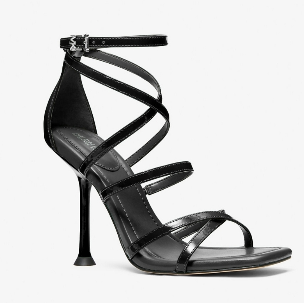 Michael Kors 'Imani' Strappy Heel Sandals Black Womens Size 7.5 NWT NIB